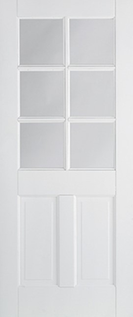 Internal White Primed Canterbury (CLEAR GLASS) Solid Core Door